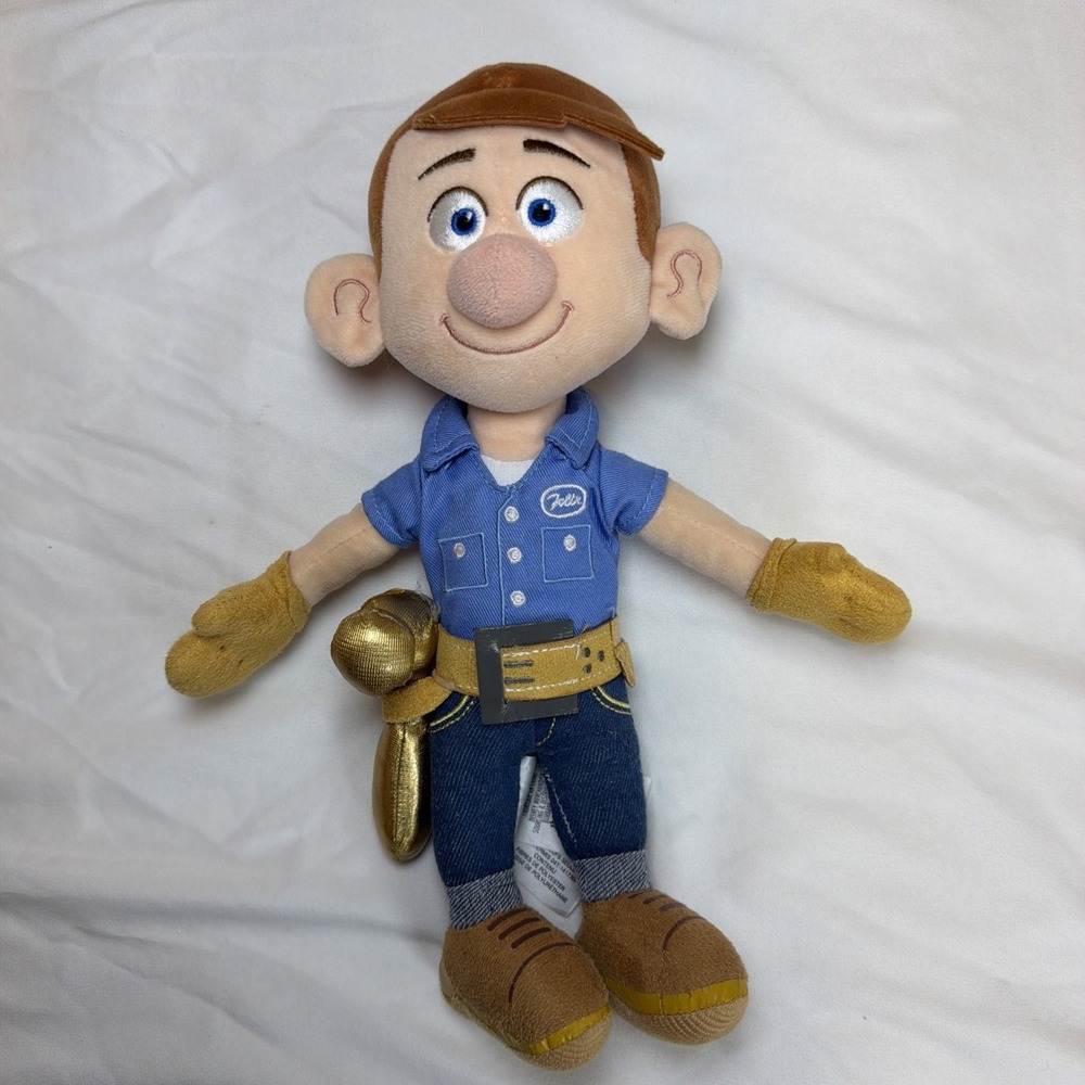 Disney Store Fix it Felix w/ Gold Hammer Wreck it Ralph Movie 12" Plush